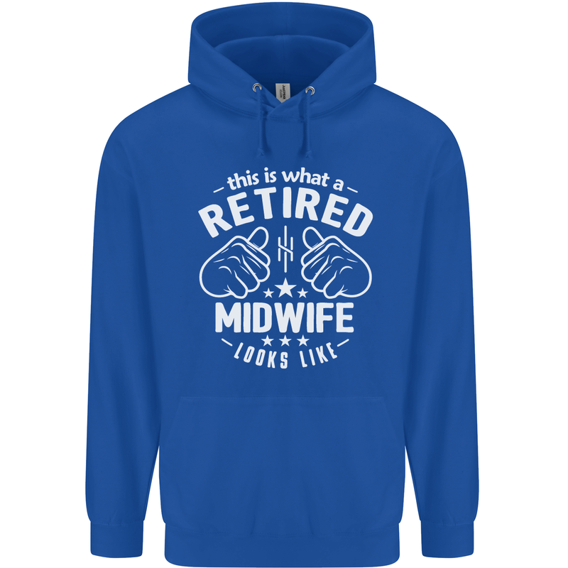 This Is What a Retired Midwife Looks Like Mens 80% Cotton Hoodie Royal Blue