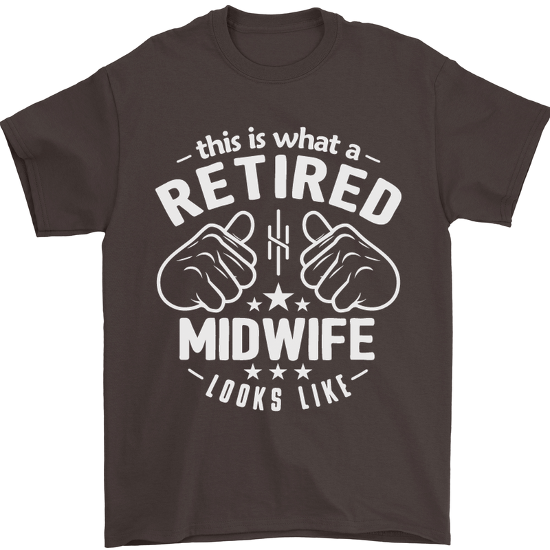 This Is What a Retired Midwife Looks Like Mens T-Shirt Cotton Gildan Dark Chocolate