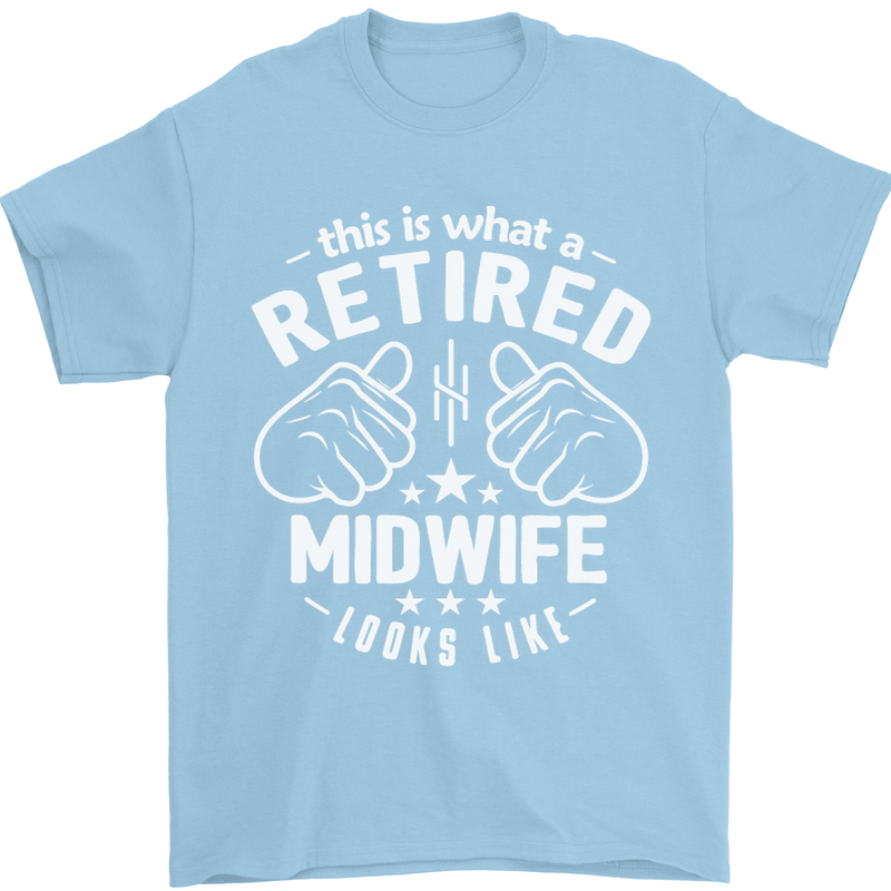 This Is What a Retired Midwife Looks Like Mens T-Shirt Cotton Gildan Light Blue