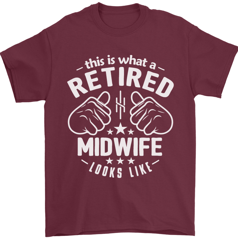 This Is What a Retired Midwife Looks Like Mens T-Shirt Cotton Gildan Maroon