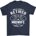 This Is What a Retired Midwife Looks Like Mens T-Shirt Cotton Gildan Navy Blue