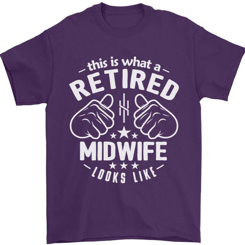 This Is What a Retired Midwife Looks Like Mens T-Shirt Cotton Gildan Purple