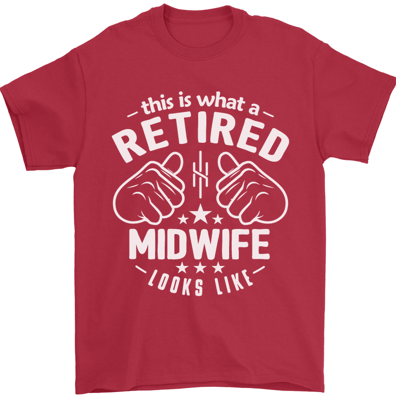 This Is What a Retired Midwife Looks Like Mens T-Shirt Cotton Gildan Red