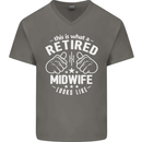 This Is What a Retired Midwife Looks Like Mens V-Neck Cotton T-Shirt Charcoal