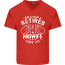 This Is What a Retired Midwife Looks Like Mens V-Neck Cotton T-Shirt Red