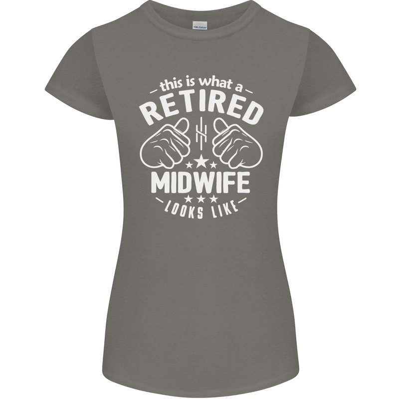 This Is What a Retired Midwife Looks Like Womens Petite Cut T-Shirt Charcoal