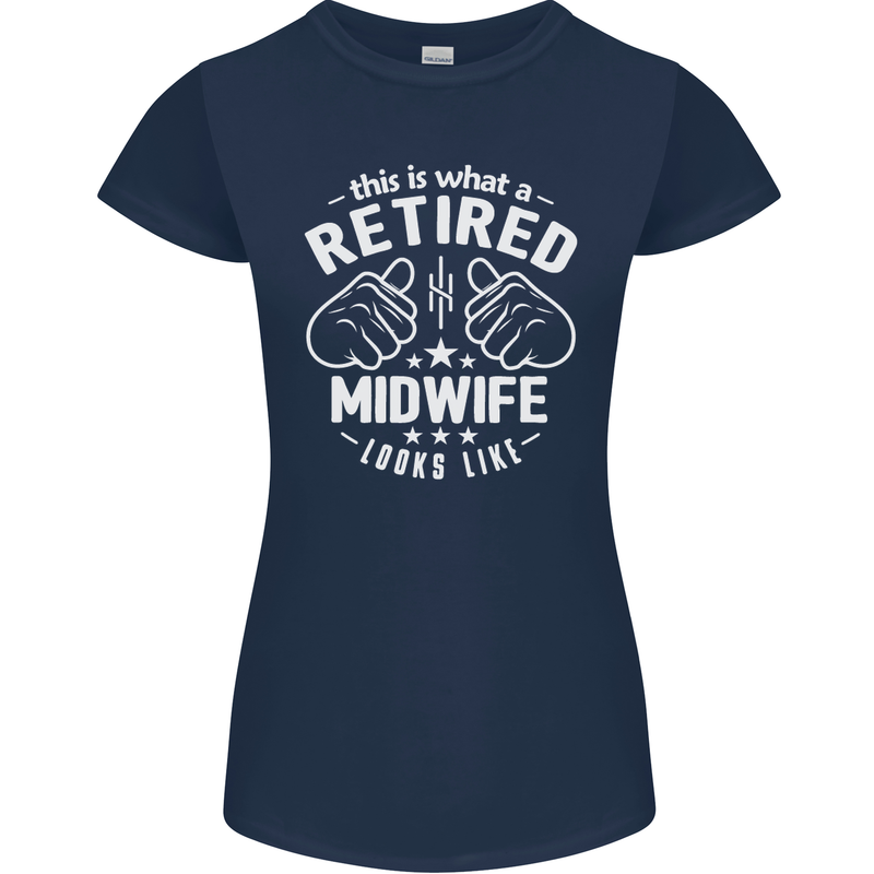 This Is What a Retired Midwife Looks Like Womens Petite Cut T-Shirt Navy Blue