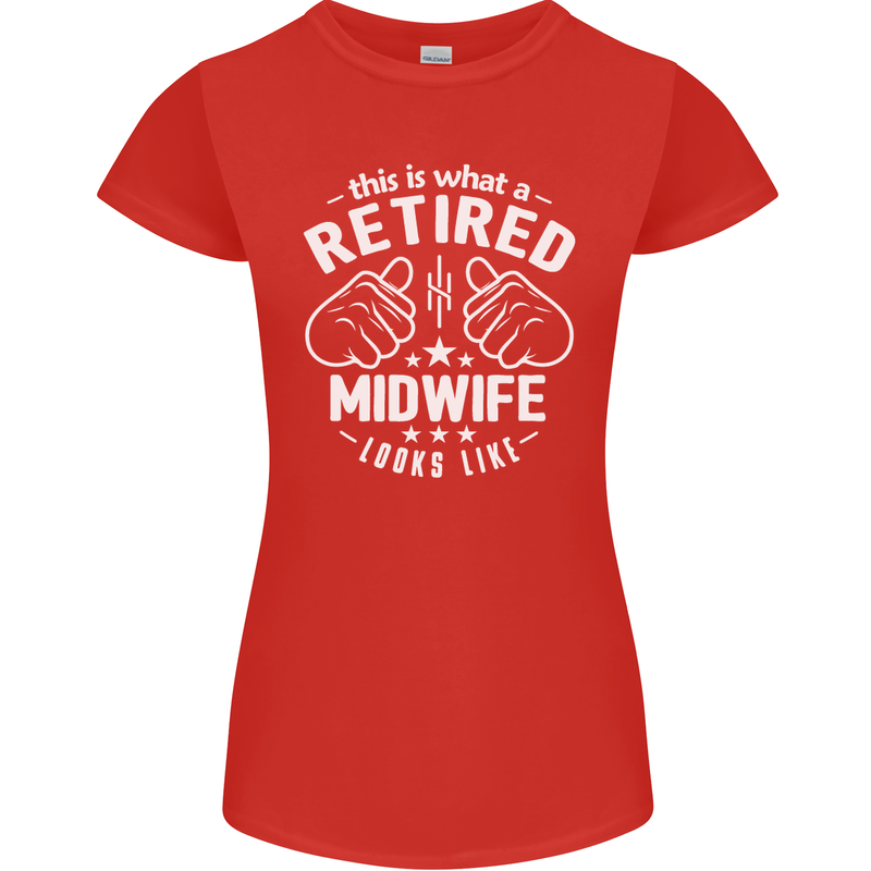 This Is What a Retired Midwife Looks Like Womens Petite Cut T-Shirt Red