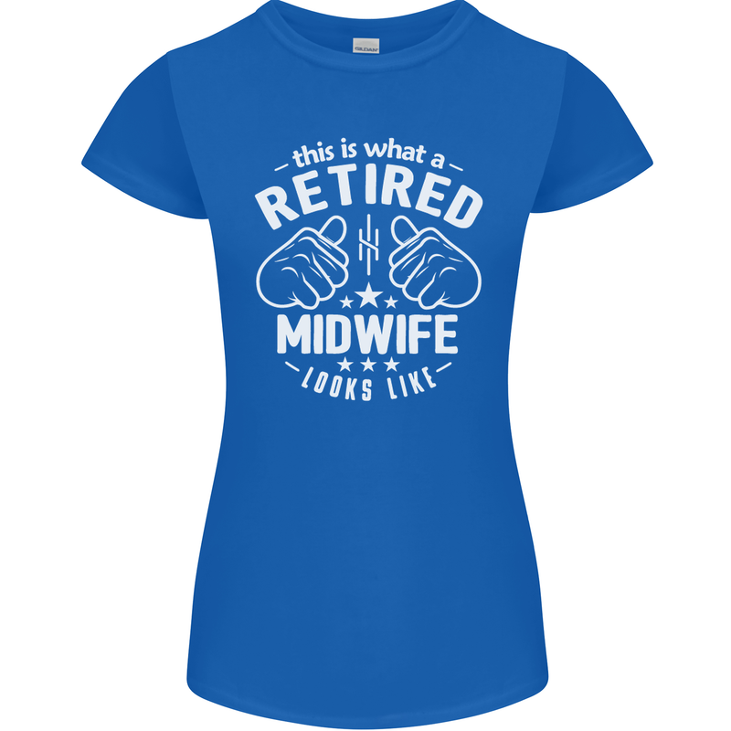 This Is What a Retired Midwife Looks Like Womens Petite Cut T-Shirt Royal Blue