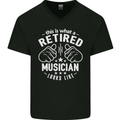 This Is What a Retired Musician Looks Like Mens V-Neck Cotton T-Shirt Black