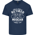 This Is What a Retired Musician Looks Like Mens V-Neck Cotton T-Shirt Navy Blue