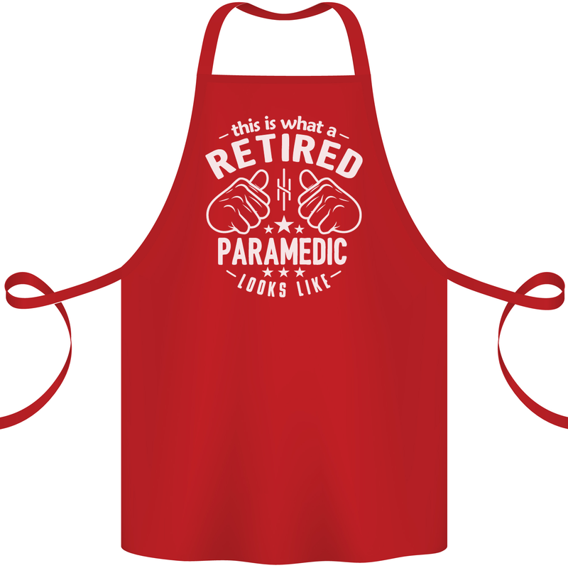 This Is What a Retired Paramedic Looks Like Cotton Apron 100% Organic Red