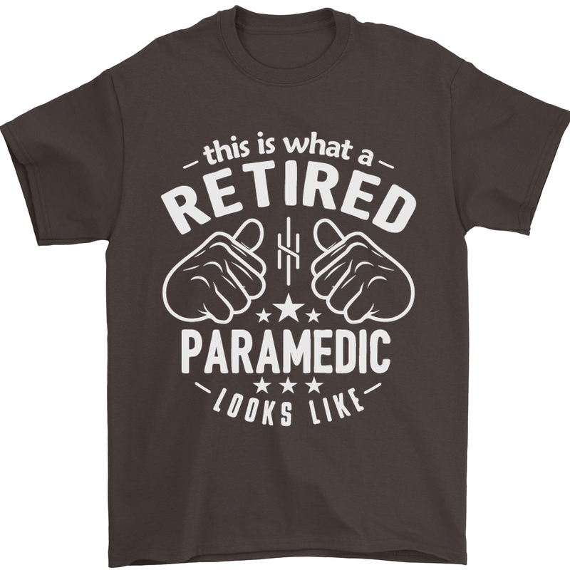 This Is What a Retired Paramedic Looks Like Mens T-Shirt Cotton Gildan Dark Chocolate