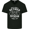 This Is What a Retired Physician Looks Like Mens V-Neck Cotton T-Shirt Black