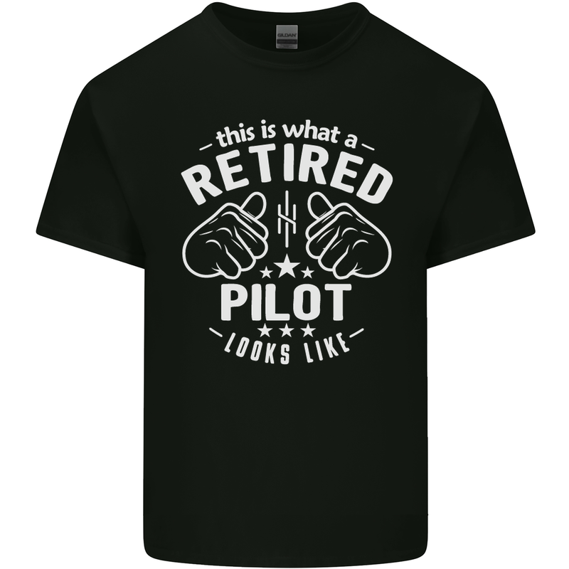 This Is What a Retired Pilot Looks Like Mens Cotton T-Shirt Tee Top Black