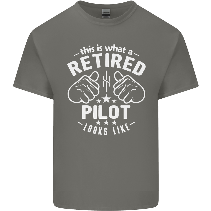 This Is What a Retired Pilot Looks Like Mens Cotton T-Shirt Tee Top Charcoal