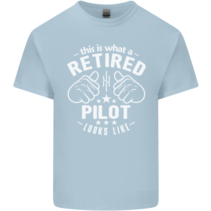 This Is What a Retired Pilot Looks Like Mens Cotton T-Shirt Tee Top Light Blue