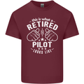 This Is What a Retired Pilot Looks Like Mens Cotton T-Shirt Tee Top Maroon