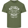 This Is What a Retired Pilot Looks Like Mens Cotton T-Shirt Tee Top Military Green