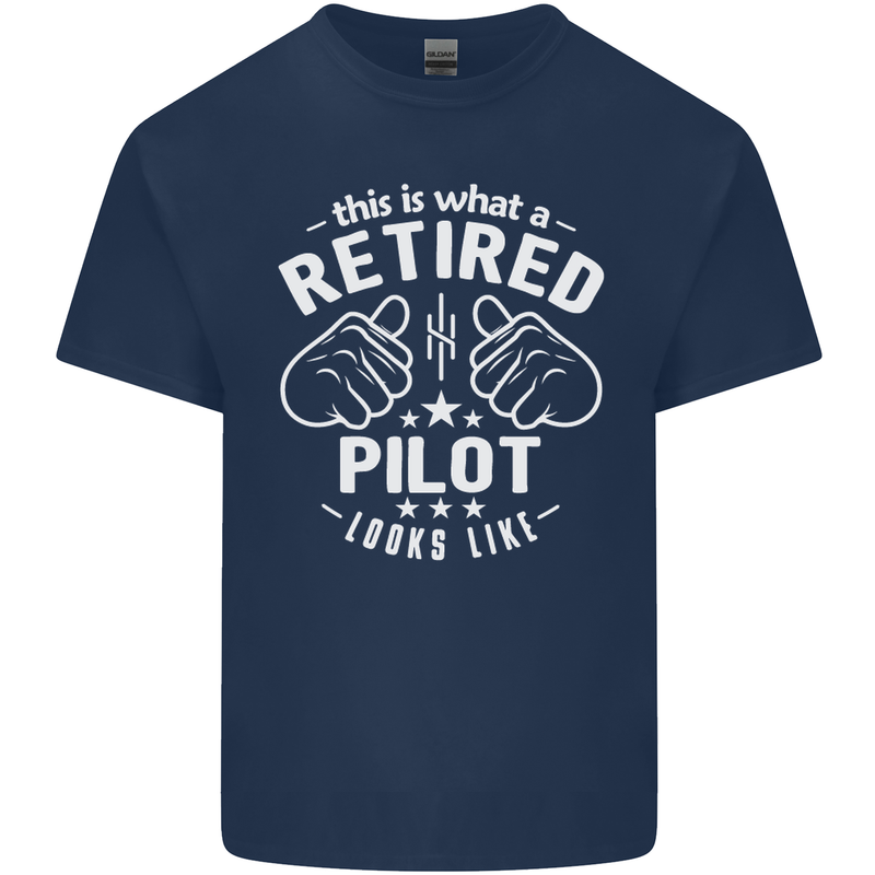 This Is What a Retired Pilot Looks Like Mens Cotton T-Shirt Tee Top Navy Blue