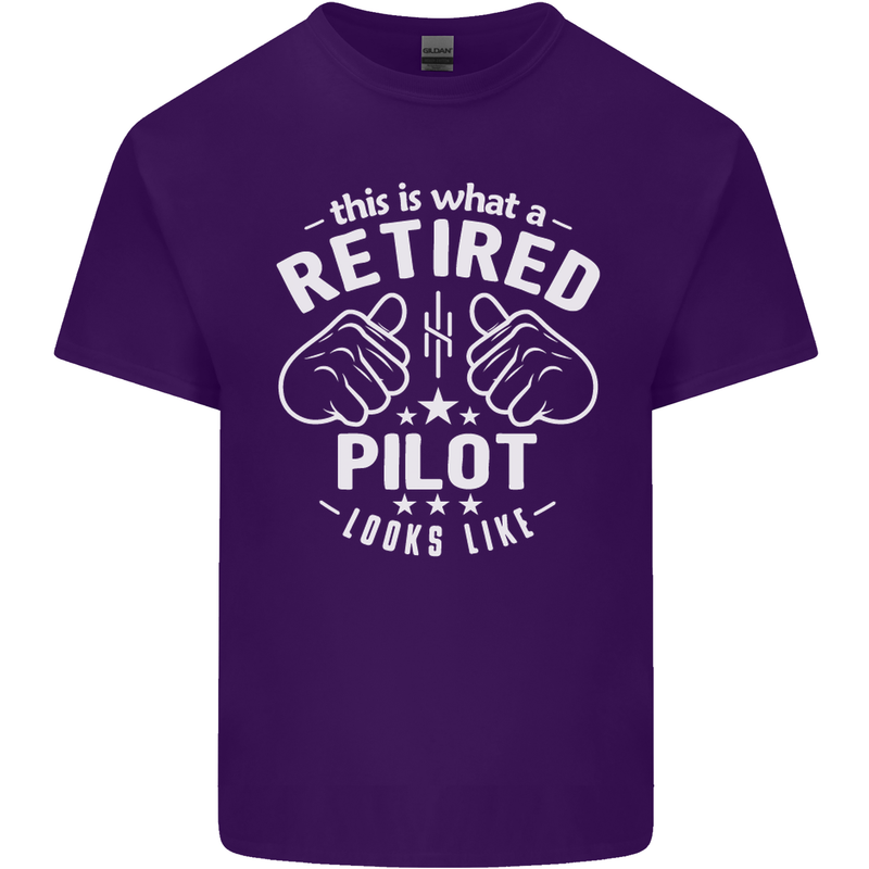 This Is What a Retired Pilot Looks Like Mens Cotton T-Shirt Tee Top Purple