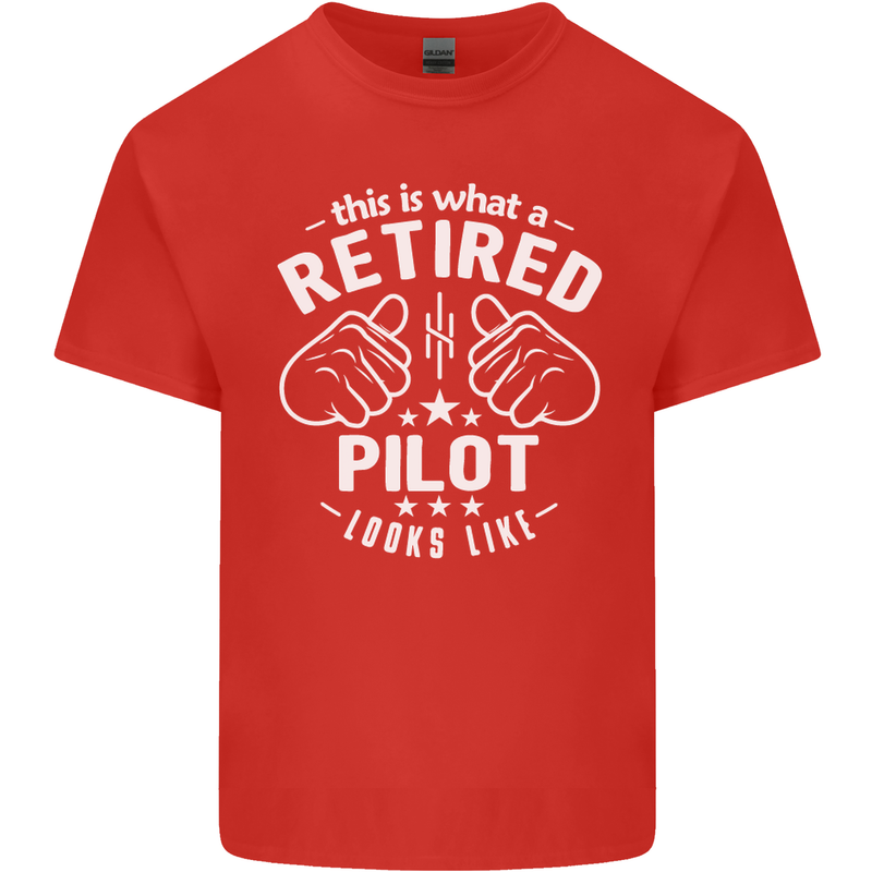 This Is What a Retired Pilot Looks Like Mens Cotton T-Shirt Tee Top Red