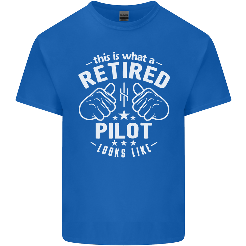 This Is What a Retired Pilot Looks Like Mens Cotton T-Shirt Tee Top Royal Blue