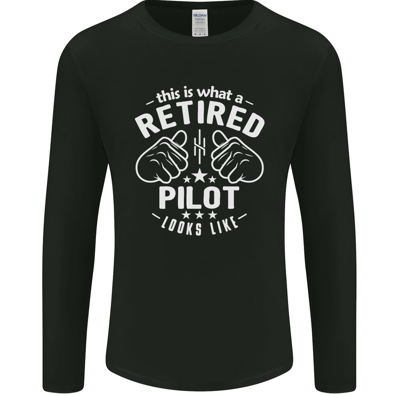 This Is What a Retired Pilot Looks Like Mens Long Sleeve T-Shirt Black