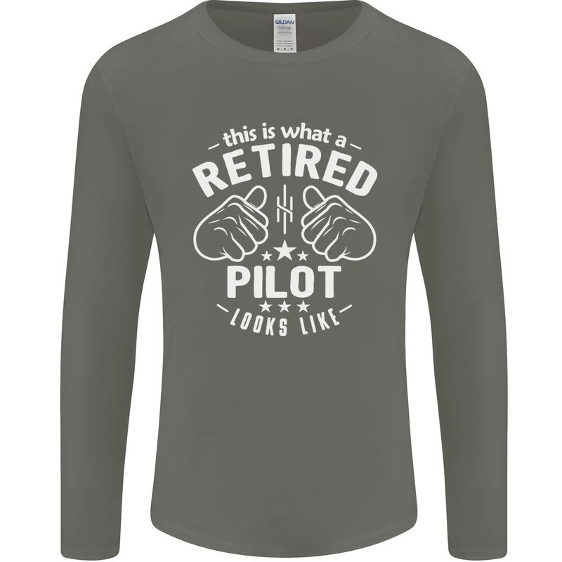 This Is What a Retired Pilot Looks Like Mens Long Sleeve T-Shirt Charcoal