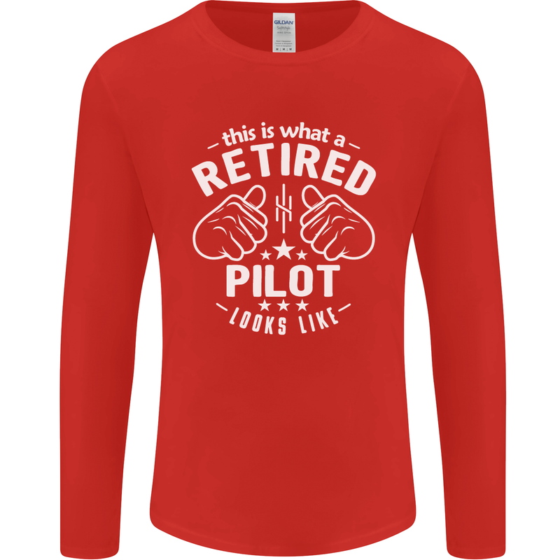 This Is What a Retired Pilot Looks Like Mens Long Sleeve T-Shirt Red
