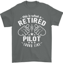 This Is What a Retired Pilot Looks Like Mens T-Shirt Cotton Gildan Charcoal