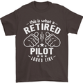 This Is What a Retired Pilot Looks Like Mens T-Shirt Cotton Gildan Dark Chocolate