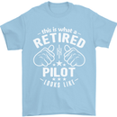 This Is What a Retired Pilot Looks Like Mens T-Shirt Cotton Gildan Light Blue
