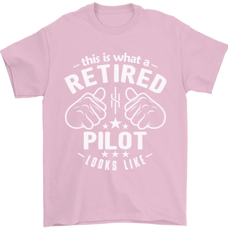 This Is What a Retired Pilot Looks Like Mens T-Shirt Cotton Gildan Light Pink
