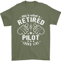 This Is What a Retired Pilot Looks Like Mens T-Shirt Cotton Gildan Military Green