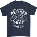 This Is What a Retired Pilot Looks Like Mens T-Shirt Cotton Gildan Navy Blue