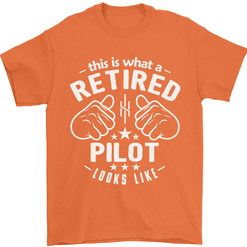 This Is What a Retired Pilot Looks Like Mens T-Shirt Cotton Gildan Orange