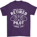 This Is What a Retired Pilot Looks Like Mens T-Shirt Cotton Gildan Purple