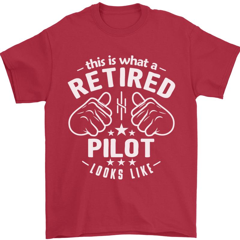 This Is What a Retired Pilot Looks Like Mens T-Shirt Cotton Gildan Red