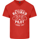 This Is What a Retired Pilot Looks Like Mens V-Neck Cotton T-Shirt Red
