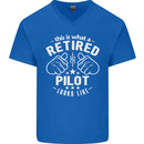 This Is What a Retired Pilot Looks Like Mens V-Neck Cotton T-Shirt Royal Blue