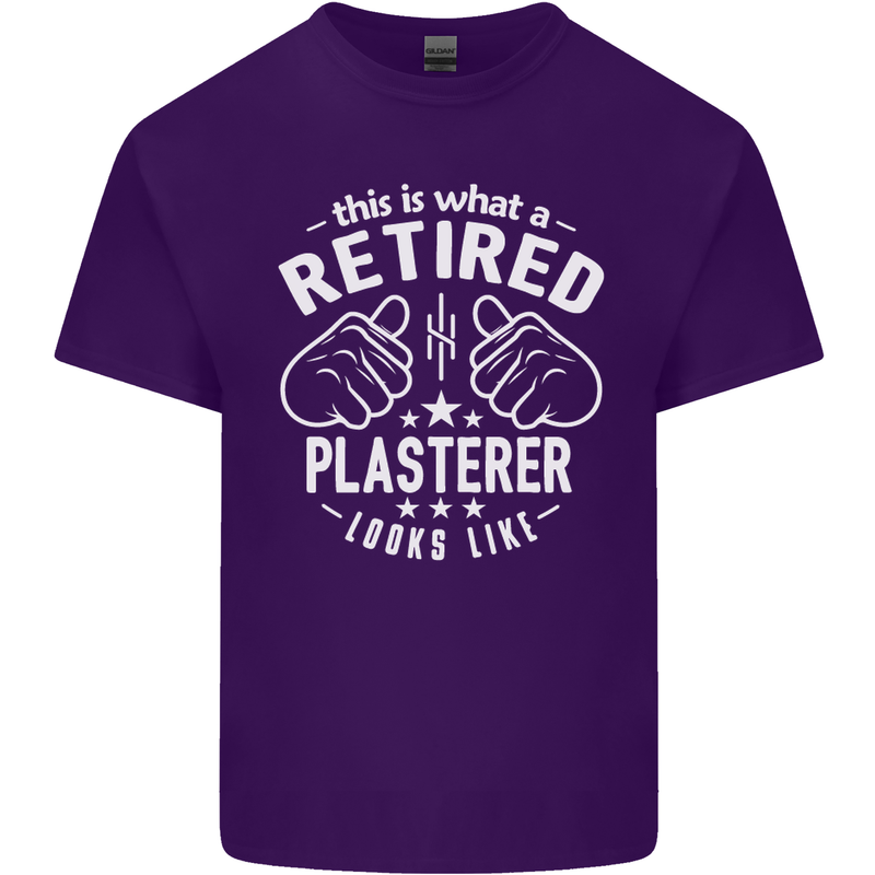 This Is What a Retired Plasterer Mens Cotton T-Shirt Tee Top Purple