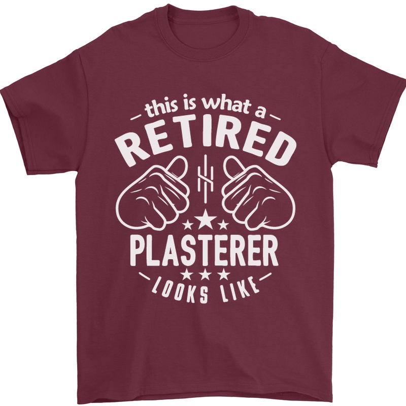 This Is What a Retired Plasterer Mens T-Shirt Cotton Gildan Maroon
