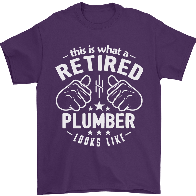 This Is What a Retired Plumber Looks Like Mens T-Shirt Cotton Gildan Purple
