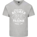 This Is What a Retired Policeman Looks Like Mens V-Neck Cotton T-Shirt Sports Grey