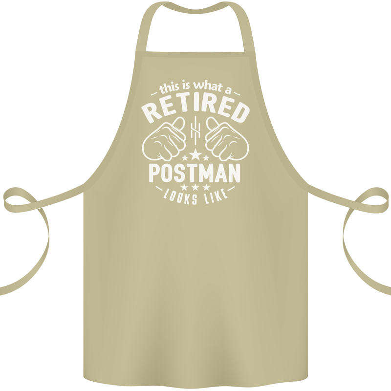 This Is What a Retired Postman Looks Like Cotton Apron 100% Organic Khaki