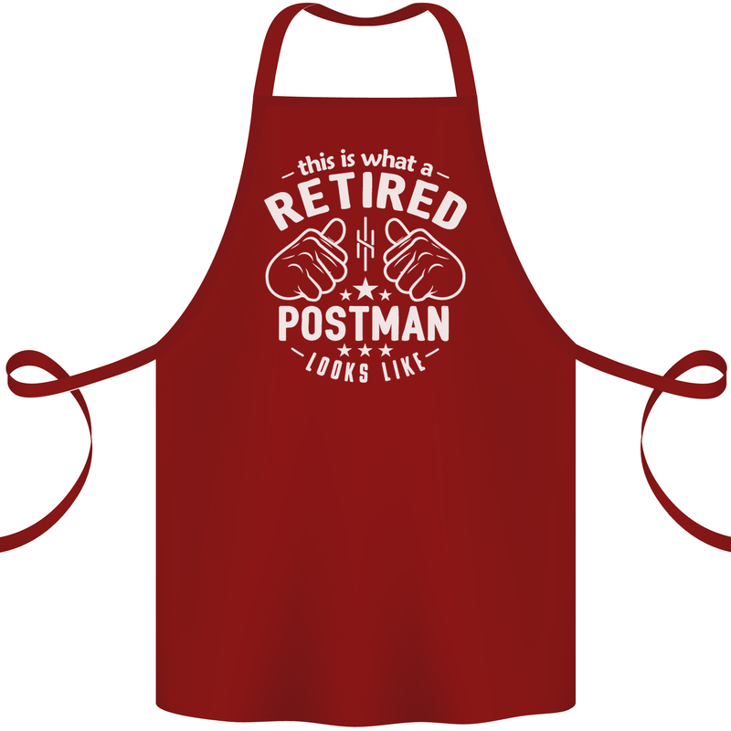 This Is What a Retired Postman Looks Like Cotton Apron 100% Organic Maroon