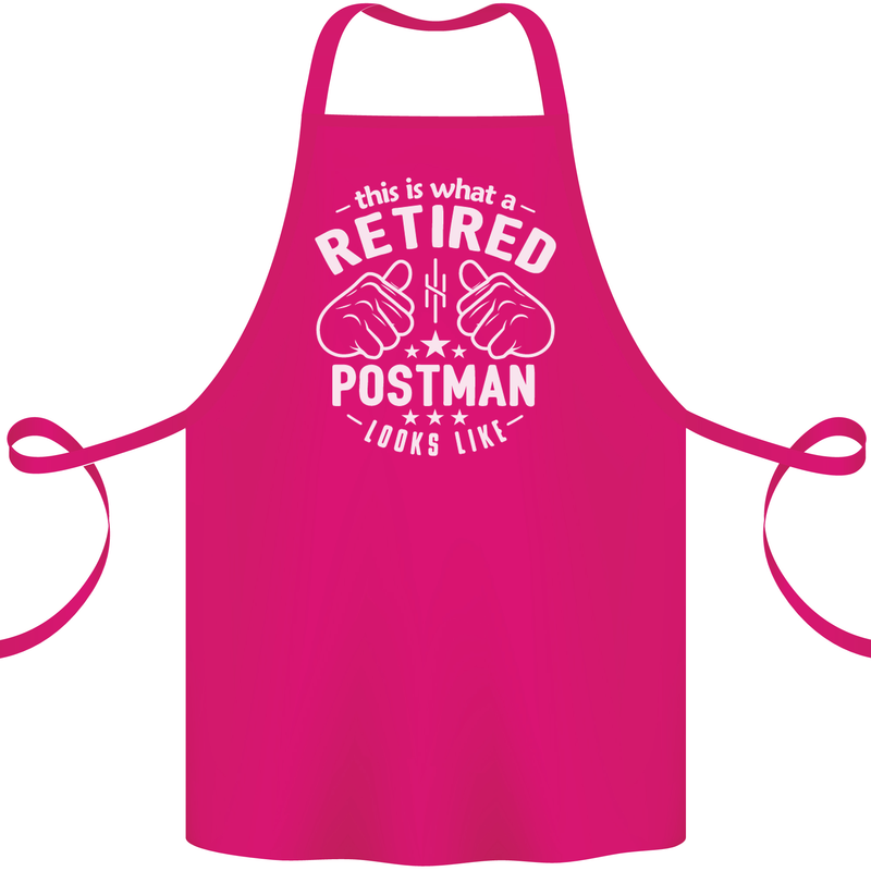This Is What a Retired Postman Looks Like Cotton Apron 100% Organic Pink