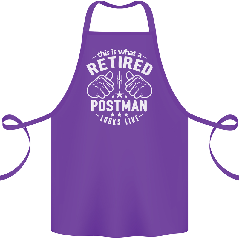 This Is What a Retired Postman Looks Like Cotton Apron 100% Organic Purple