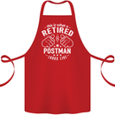 This Is What a Retired Postman Looks Like Cotton Apron 100% Organic Red